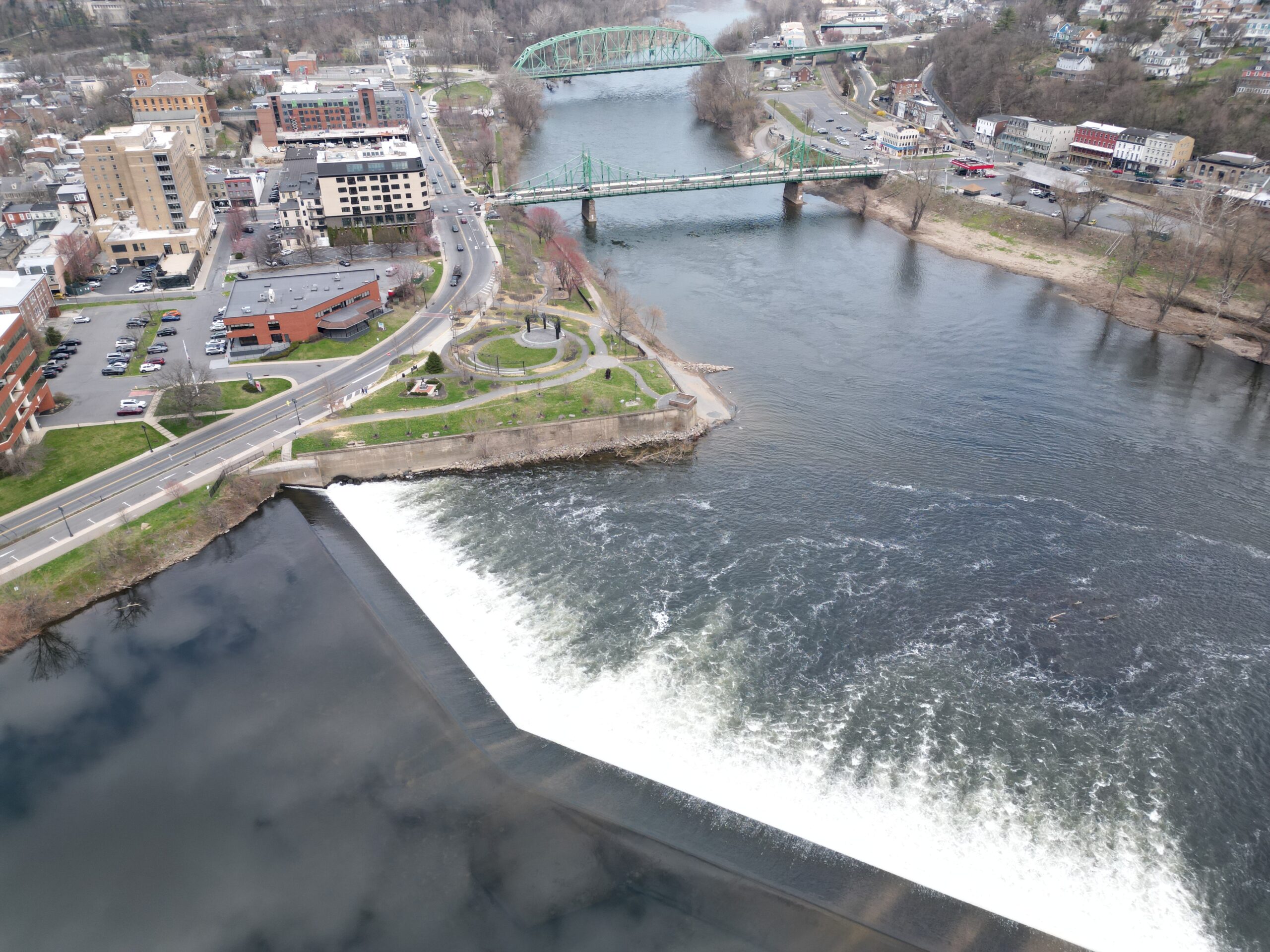 Aerial view of Easton waterfronts.